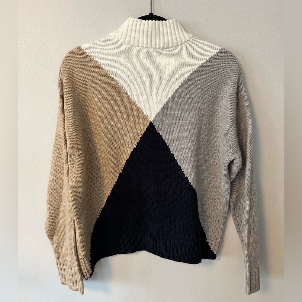 Tommy Hilfiger Turtleneck Multi Color-Block Trian… - image 3